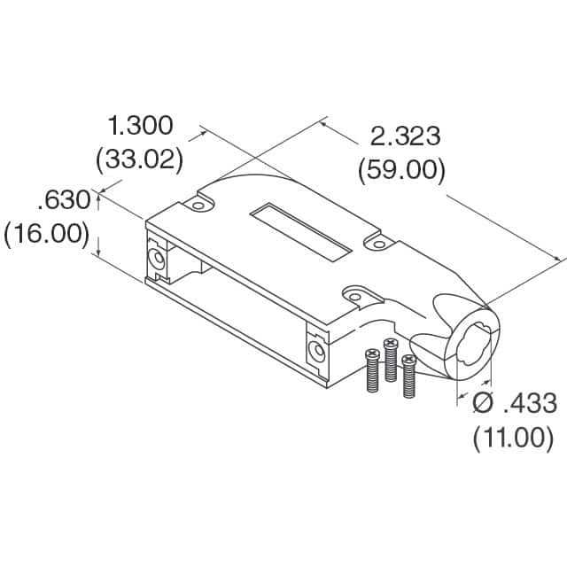981-015-030R121 NorComp Inc.  Capots de connecteurs D-Sub en forme de D